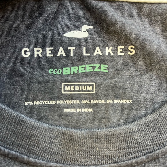 Great Lakes ecoBreeze Long Sleeve Pocket Tee Gray R80 - Picture 2 of 4